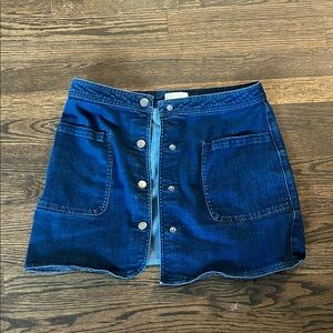 Hinge Dark Blue Denim Mini Skirt